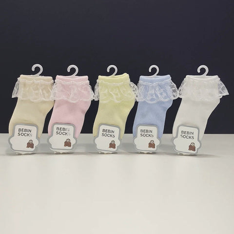 Sophia - Pair of 5 - Frill Socks - Mix Colors