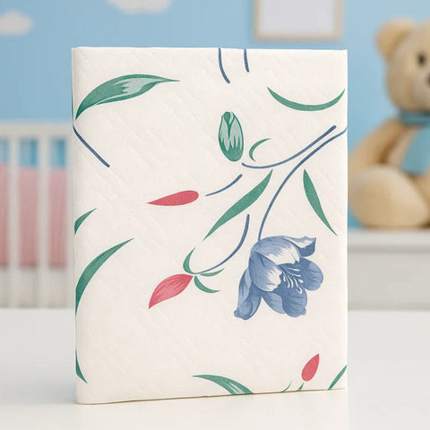 Diaper Changing Sheet - Pink & Green - Flowers