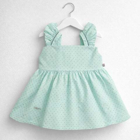Stufz - Cotton Frock - Green - Dots