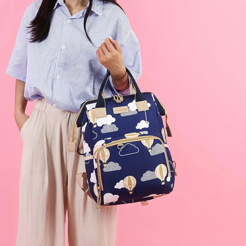 Fashion - Waterproof Diaper Backpack - Clouds & Balloons