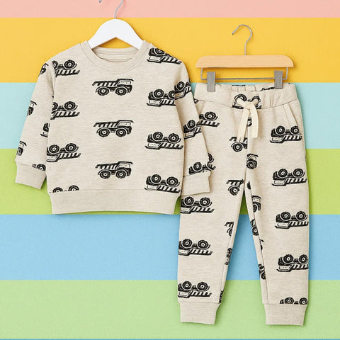 Z Kids - 2 Pieces - Suit Set - Light Grey - Tractor - 25