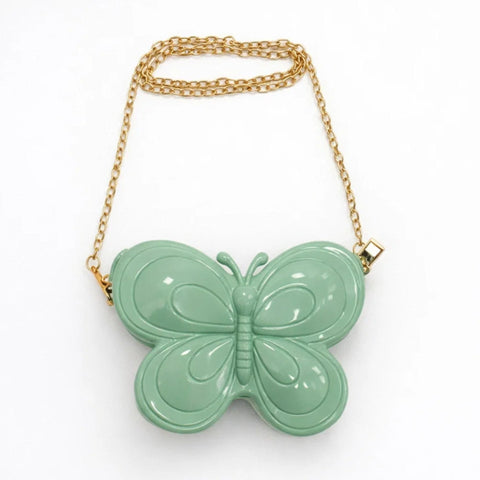 Girl's - Fashion Silicon Pouch - Green - Butterfly