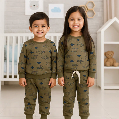 Z Kids - 2 Pieces - Suit Set - Green - Aeroplane - 25