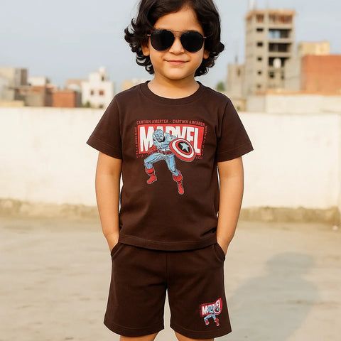 TBS_BRL - T-Shirt & Shorts - Brown - Marvel