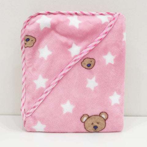 Fleece - Wrapping Sheet - Bear & Star - Pink - 25