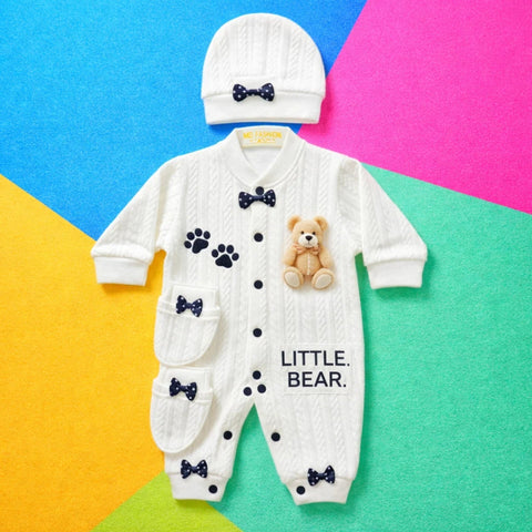GM - 3 Pieces - Romper Set - White - Little Bear