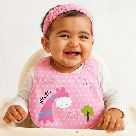 Baby Bib - Pink - Giraffe