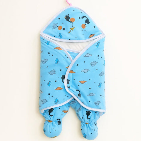 Street Six - Swaddling Blanket - Blue - Dinosaurs