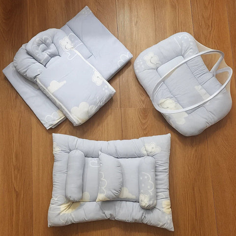 8 Pieces Bedding Set - Vol 09-25 - Sky Blue - Cloud & Sunshine