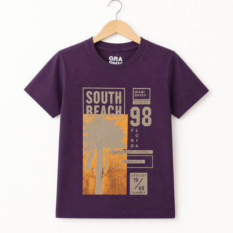 GT - Short Sleeve - Round Neck - T-Shirt - Indigo - Beach