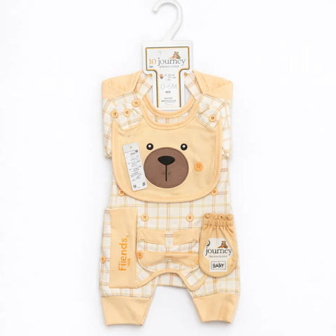 JL - Cotton Interlock - 10 Pieces - Bear Friends - Starter Set - Peach