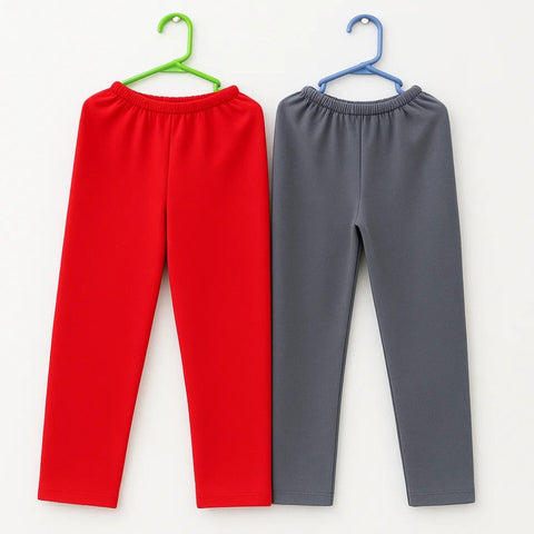 Pack of 2 - Plain - Trouser Tights - Red & Grey