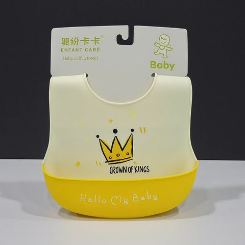 Silicon Container Bib - Yellow - Crown