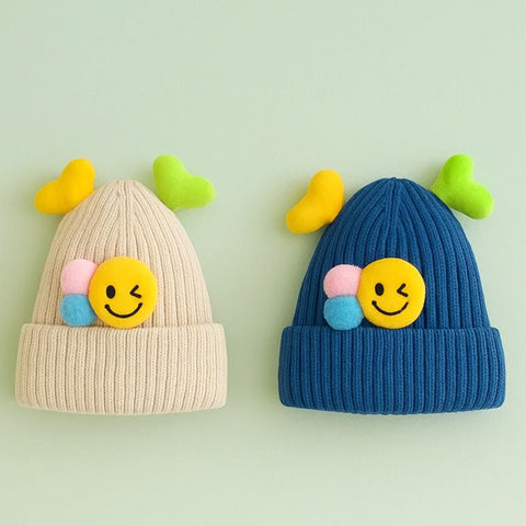 Pack of 2 - Woolen Caps - Blue & Skin - Wink - 25