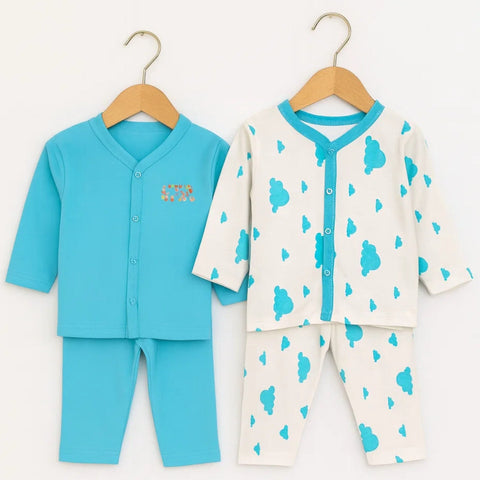 TBS - Pack of 2 - Night Suits - Blue & Clouds