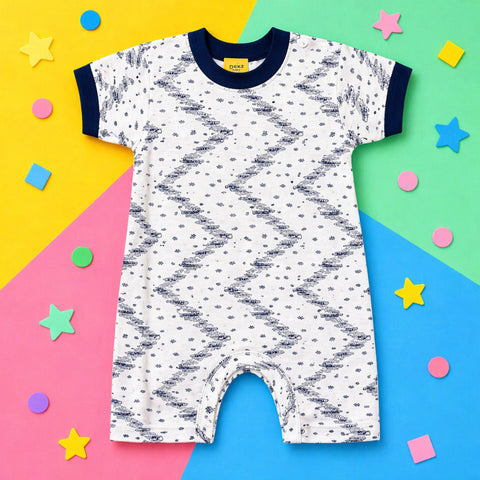 Next - Cotton Jersey - Short Leg Romper - Black - Anchors