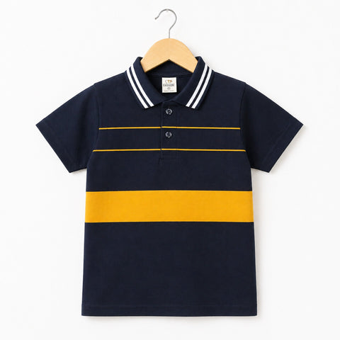 TA - Short Sleeve - Polo T-Shirt - Black - Stripes