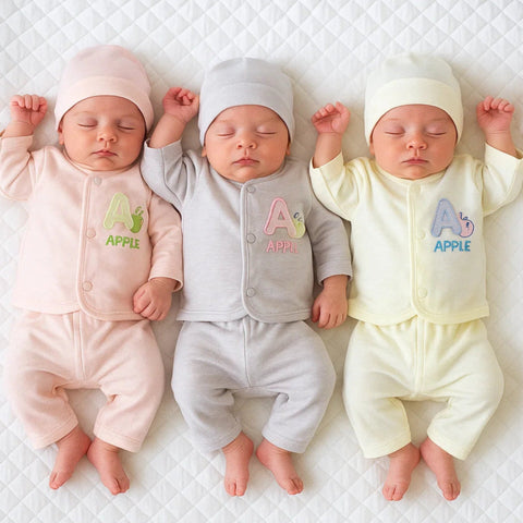 Kiddy's - Pack of 3 - Newborn Night Suits - Apple