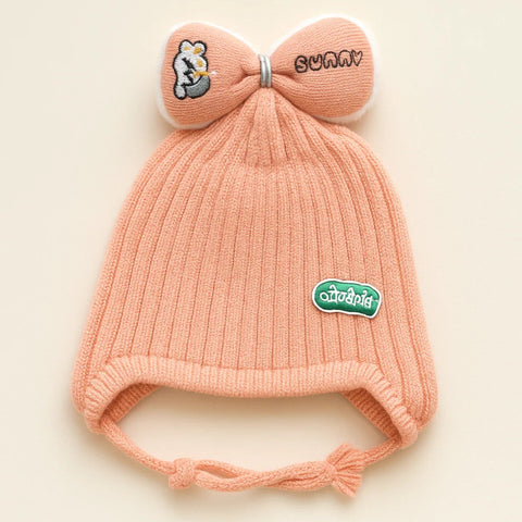 Winter Cap - Sunny Bow - Peach