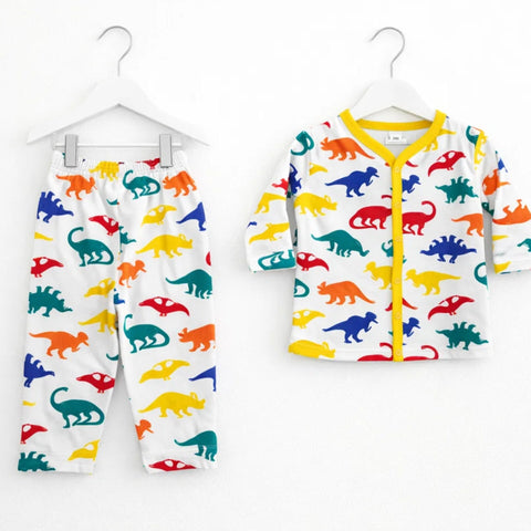 TBS - Cotton Jersey - Night Suit - Yellow - Dinosaurs - 26