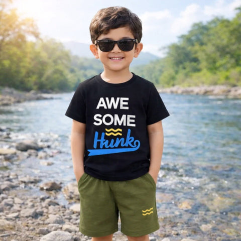 PK - Cotton Jersey - T-Shirt & Short - Awesome - Black