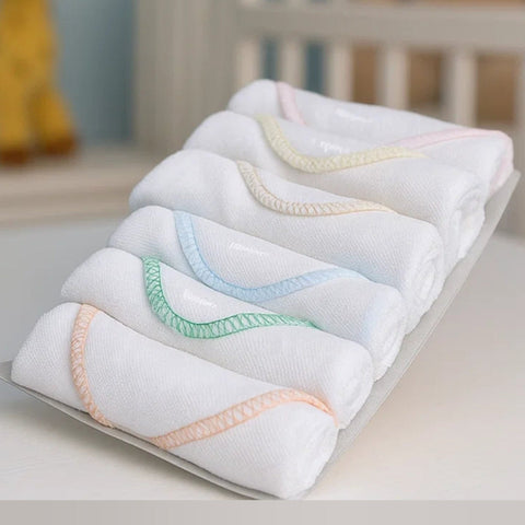 Little Home Baby - 6 Pack Face Towels - White