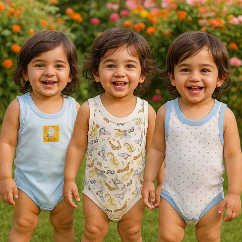 TBS - Pack of 3 Onesies - Boys - Blue & Owls