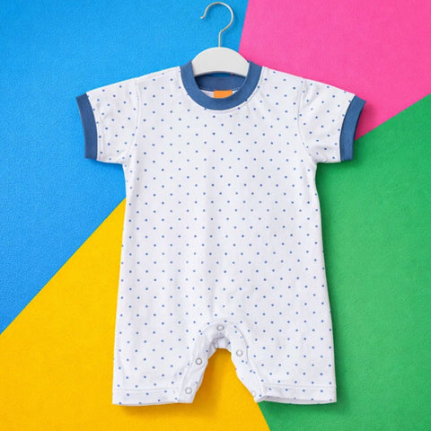 Next - Cotton Jersey - Short Leg Romper - Grey - Polka