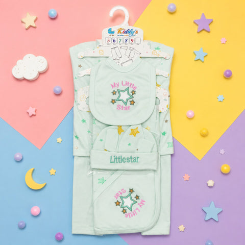 Kiddy's - Cotton Interlock - 6 Pieces - Star - Starter Set - Green