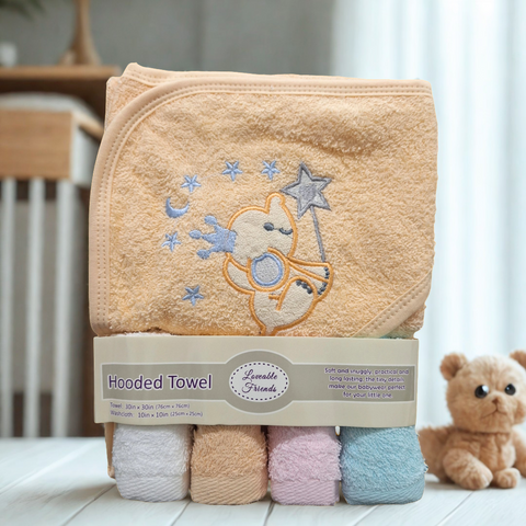 5 Pieces - Loveable Friends - Bath Towel Gift Set