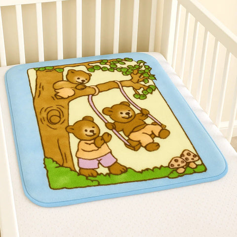 Junio Kids Single Ply - Zip Blanket - Blue - Tree Bear - 25