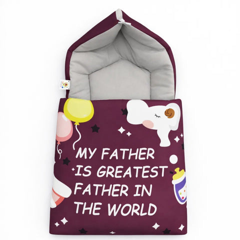 Cotton - Hooded Carry Nest - Purple - Greatest Father - 26