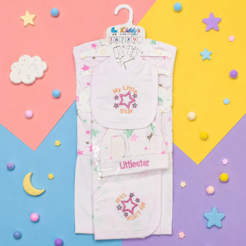 Kiddy's - Cotton Interlock - 6 Pieces - Star - Starter Set - Pink