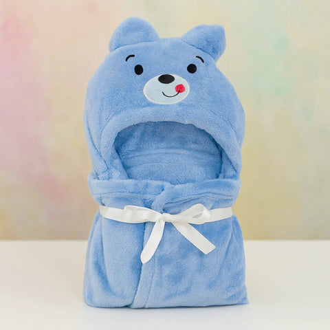 Kolaco - Hoodie Blanket - Blue - Smiling Bear