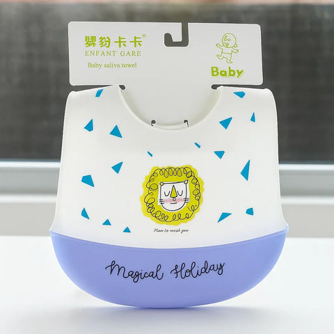 Silicon Container Bib - Blue - Magical Holiday