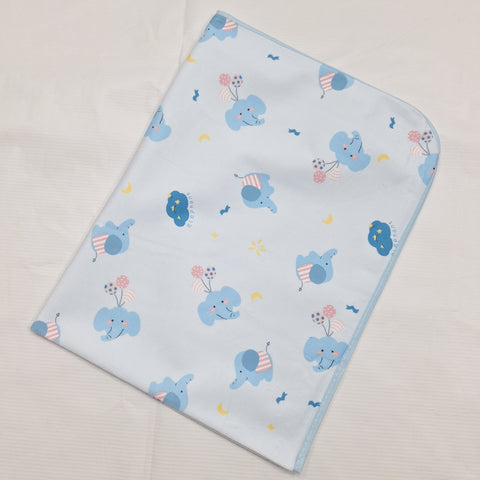 Diaper Changing Sheet - Large - 31*24 Inches - Blue - Elephant
