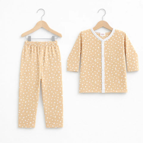 TBS - Cotton Jersey - Night Suit - Orange - Bubbles - 26