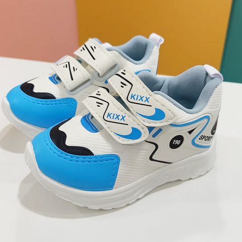 Baby Shoe - Kixx - White & Blue