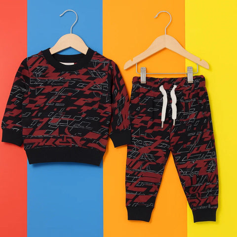 Z Kids - 2 Pieces - Suit Set - Black - Abstract - 25
