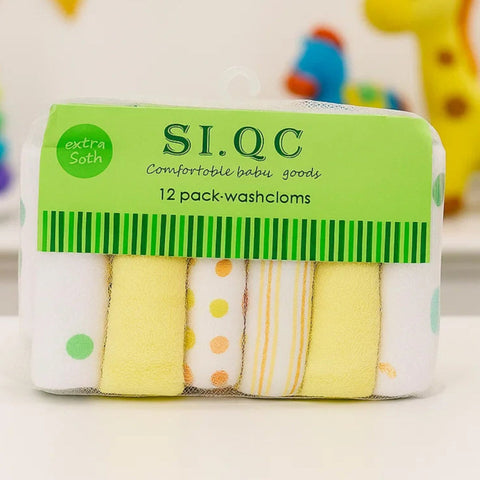 SLQC - Pack of 12 Face Towels - Yellow - China