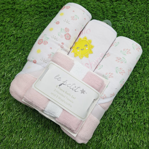 6 Pieces - Le Petit - Bath Towel Gift Set - Pink - Sunshine