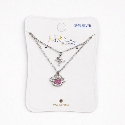MR - Necklace - Silver - Pink Diamond