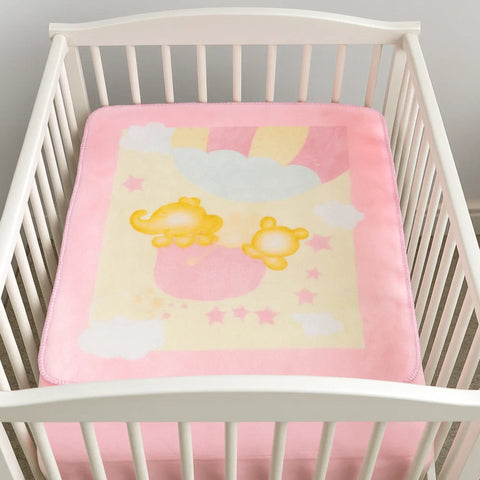 Lucky Baby Double Ply - Zip Blanket - Pink - Elephant & Balloons  - 25