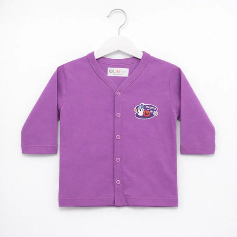 OLINI - Cotton Jersey - Night Suit - Dark Purple - Sweet Dreams