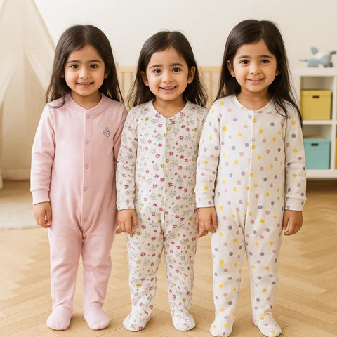 BRL - Pack of 3 - Sleep Suits - Butterfly