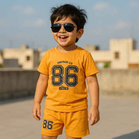Lucido - T-Shirt & Shorts - Orange - Numbers