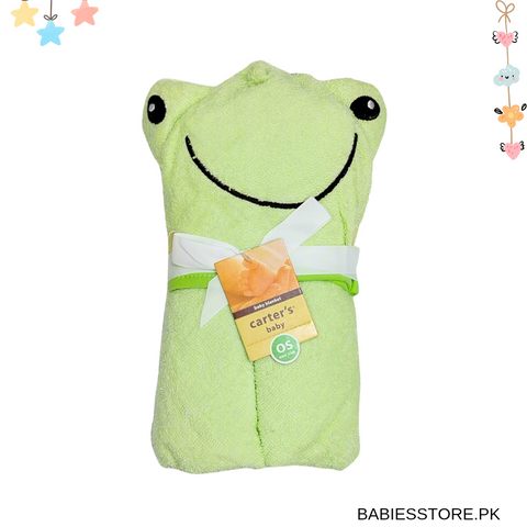 Baby Hooded Bath Towel - Green - Frog