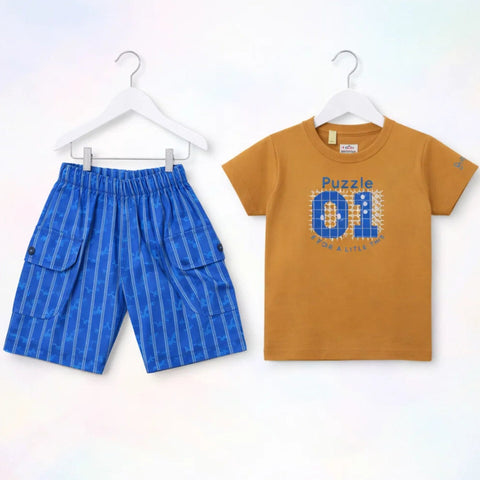 LO - T-Shirt & Short - Brown - Puzzle