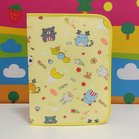 Diaper Changing Sheet - Large - 31*24 Inches - Yellow - Happy Animals