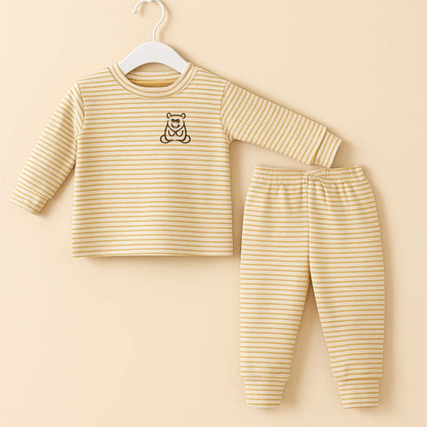 Sarah Aly - Night Suit - Yellow - Stripes - China